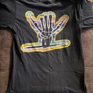 Black Graphic Tee with Colorful Design
